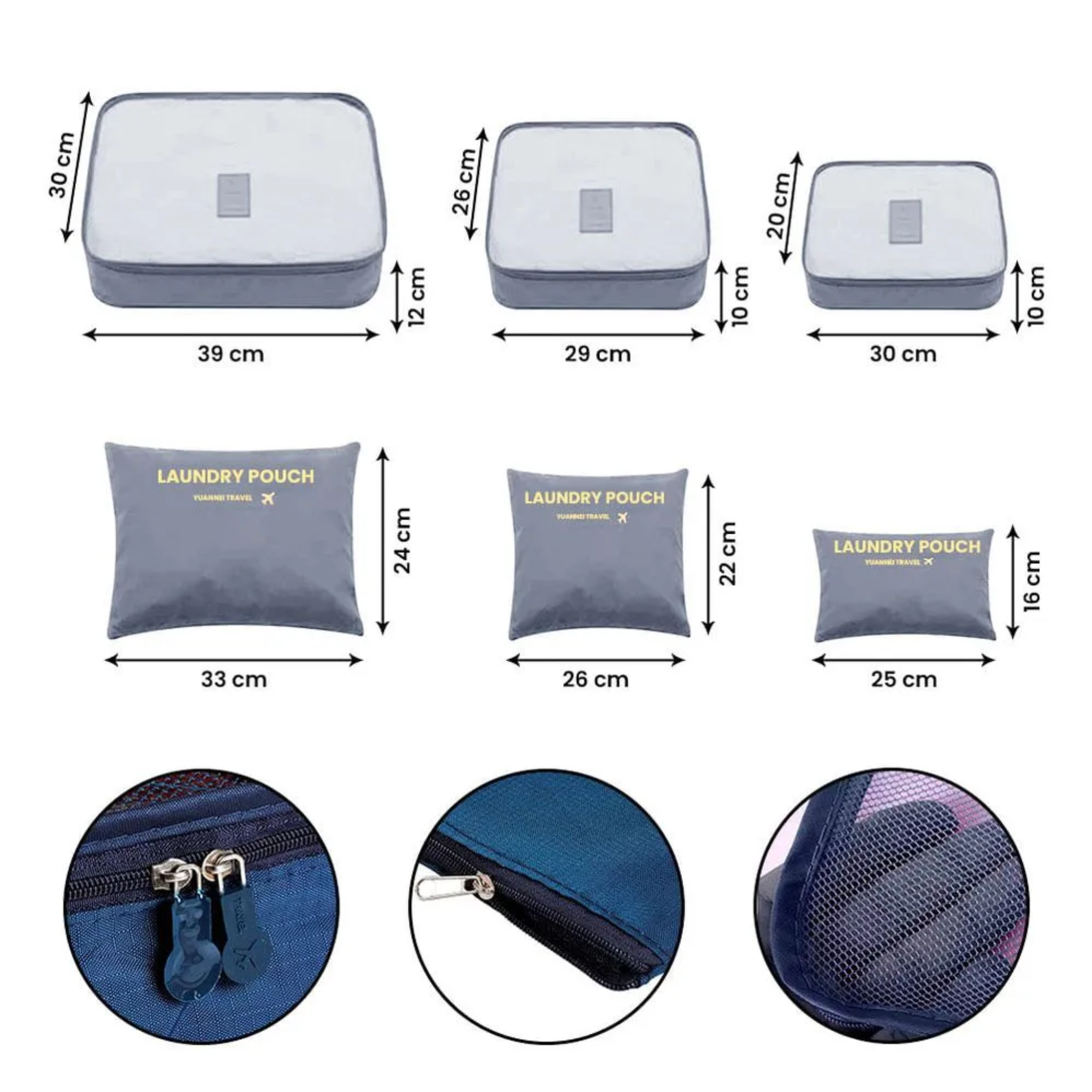 LaundryPouch | Pack 6 Organizadores de Viaje